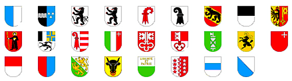 Wappen der 26 Schweizer Kantone
